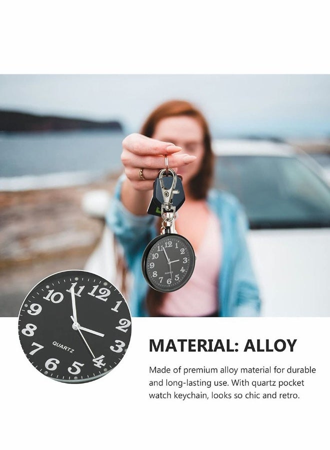 2 Pcs Large Dial Nurse Pocket Watch with Keychain - Image 2