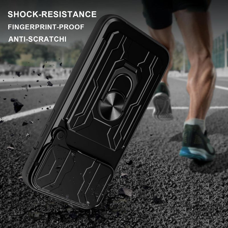 erorex For iPhone 17 Pro Max Sliding Camshield TPU+PC Phone Case with Card Slot(Red) - Image 4