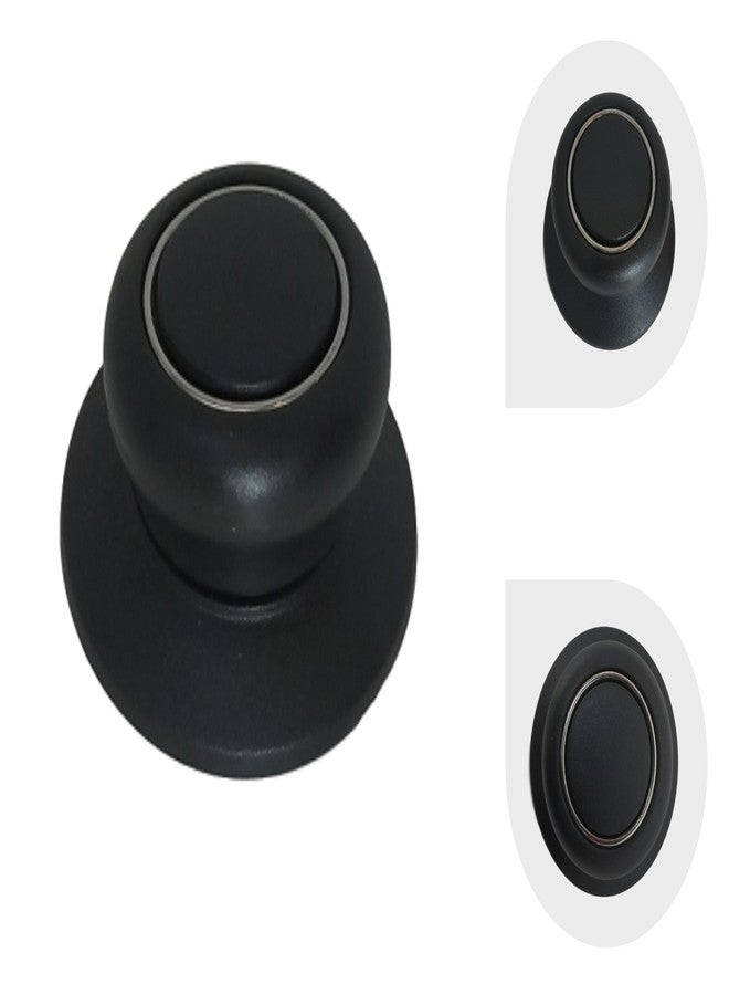 Melzon Cookware Universal Replacement Lid Knob - Heat Resistant, Bakelite Kitchen Pot Lid Handle, Black w/Silver Lining (1) - Image 1