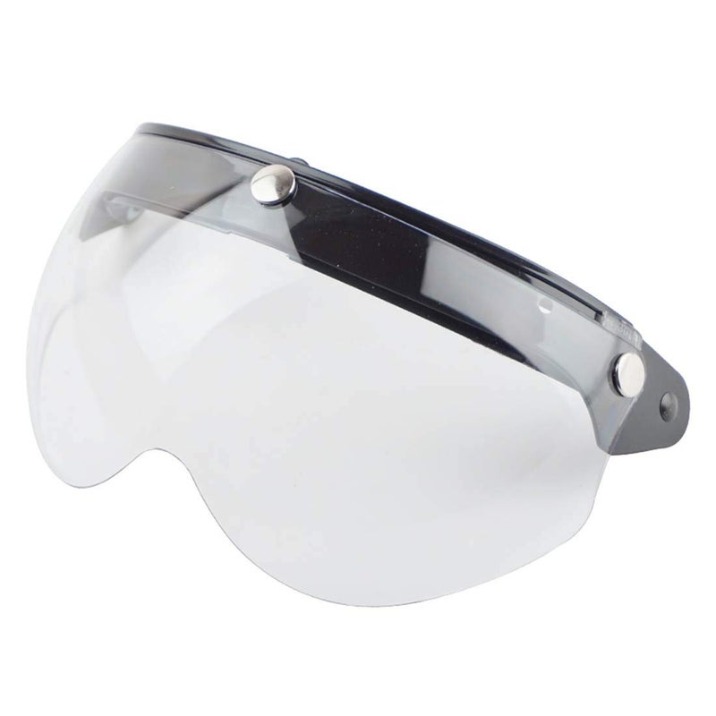 VCOROS Universal Motorcycle Retro PilotStyle Standard 3 SnapButton Visor Flip Up Down Open Face Helmet Half Face ShieldClear