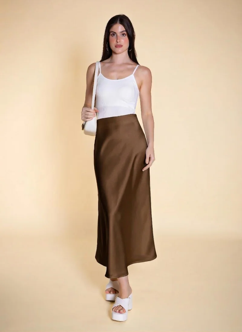شايبس MIDI SATIN SKIRT