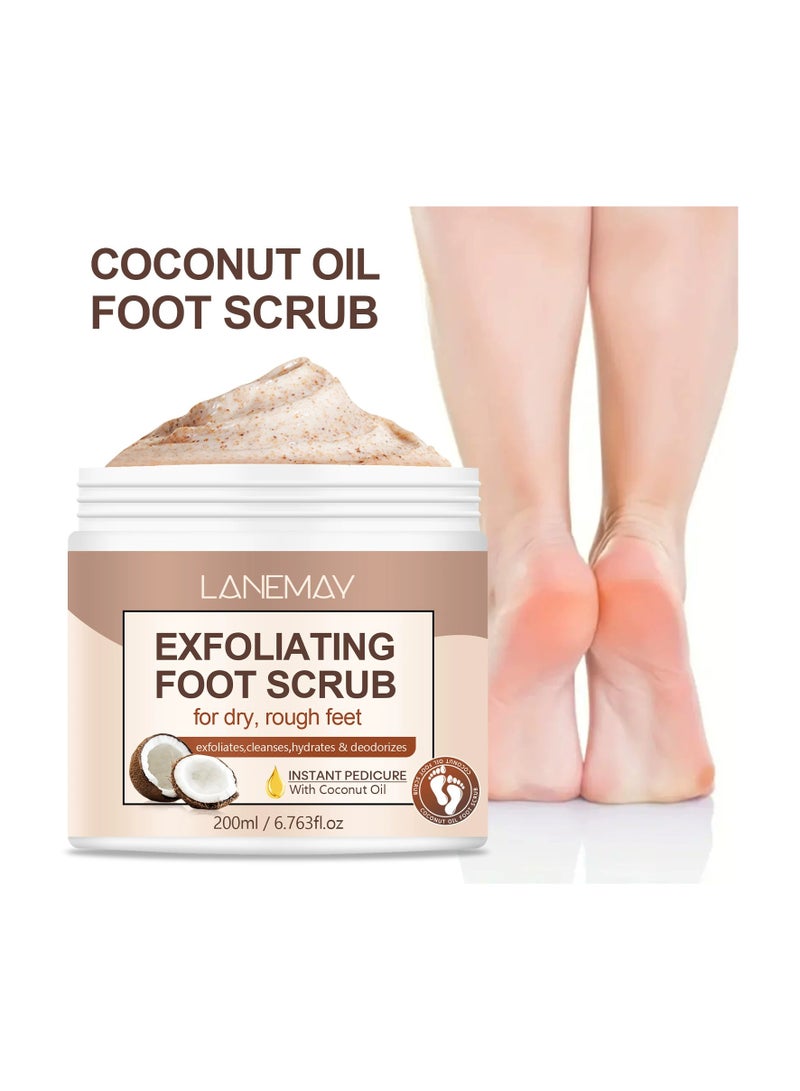 LANEMAY Refreshing Coconut Foot Scrub Smooth Hydrate Exfoliate Remove Dead Skin Cream - Image 2