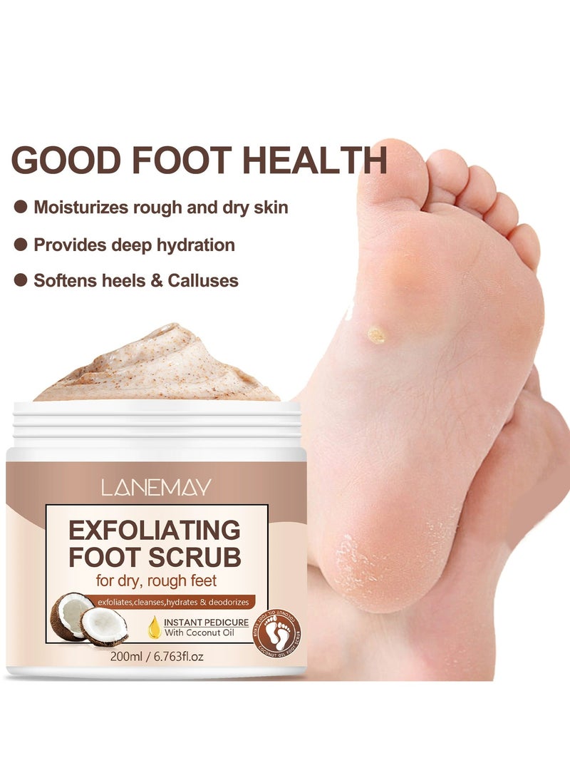 LANEMAY Refreshing Coconut Foot Scrub Smooth Hydrate Exfoliate Remove Dead Skin Cream - Image 3