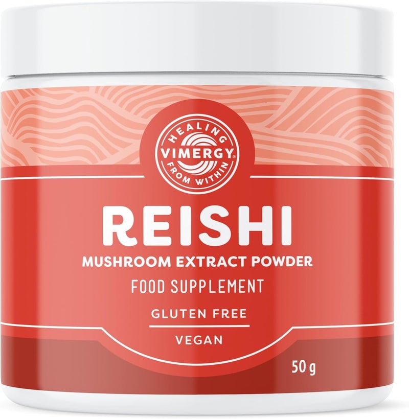 Vimergy Reishi Mushroom Powder 33 Servings Reishi Mushroom Extract Vegan Mushroom Supplement Formulated Without AntiCaking Agents fillers Flavors or Sugar NonGMO GlutenFree 50g - Image 1
