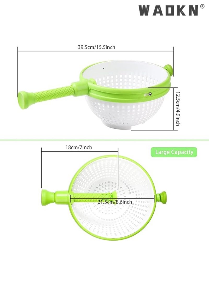 WAOKN Salad spinner fruit salad rotator draining basket strainer salad spinner strainer handle folding compact foldable vegetable washing machine - Image 2
