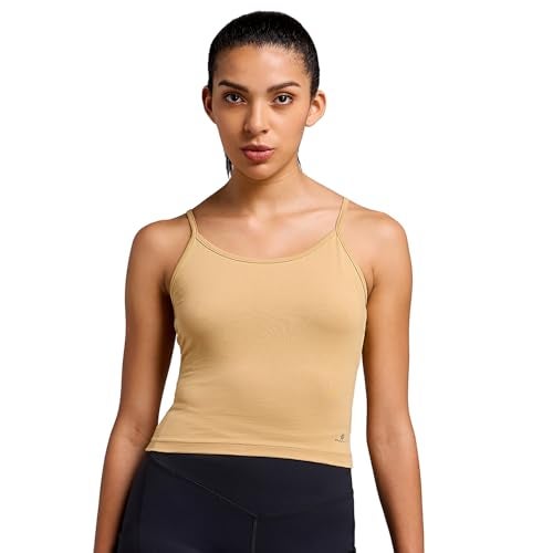 Bodyband Cotton Spaghetti Camisole for Women - Stretchable Slips With Adjustable Strap, Regular Fit Inner Cami Tops - S Beige - Image 1