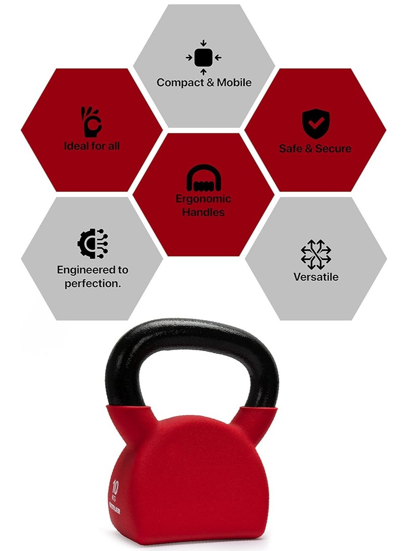 anythingbasic. Kettlebell of 10Kg (22LB) Includes 1 * 10Kg (22LB) | Material : Iron with Rubber Coat | Exercise, Fitness and Strength Training Weights at Home/Gym | Unisex  - Image 2