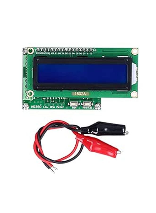 Milliohm Meter HR390 Capacitance Tester with Alligator Clips Wide Measuring Range - Image 1