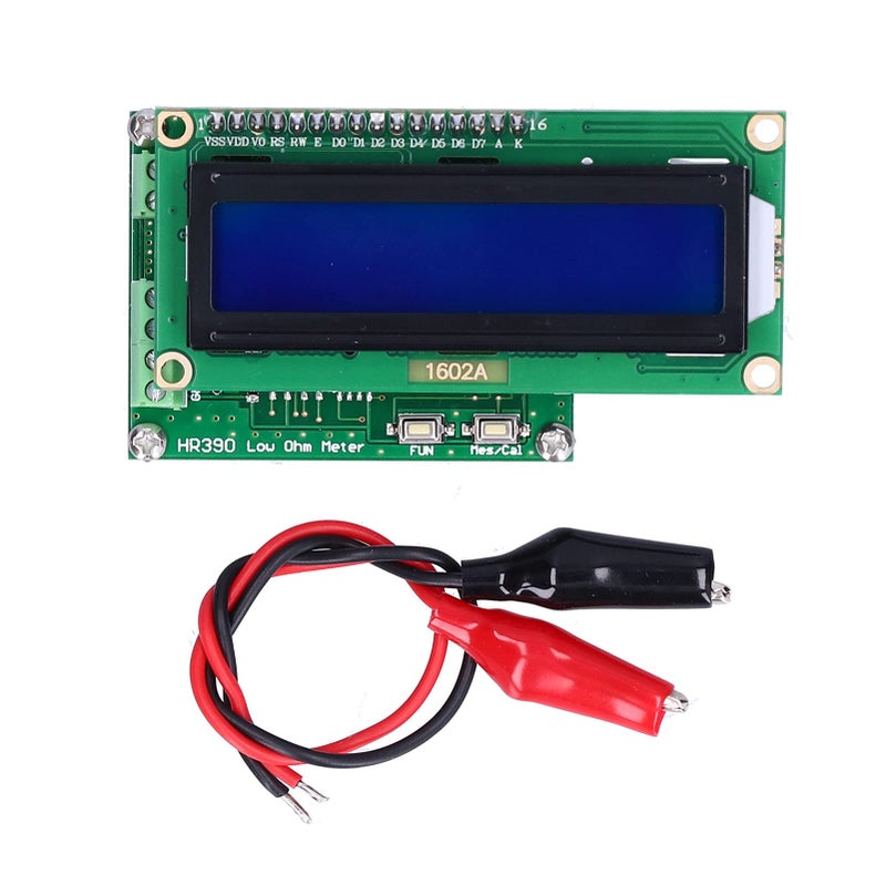 Milliohm Meter HR390 Capacitance Tester with Alligator Clips Wide Measuring Range - Image 2