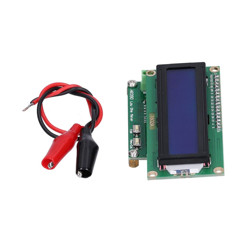 Milliohm Meter HR390 Capacitance Tester with Alligator Clips Wide Measuring Range - Image 3