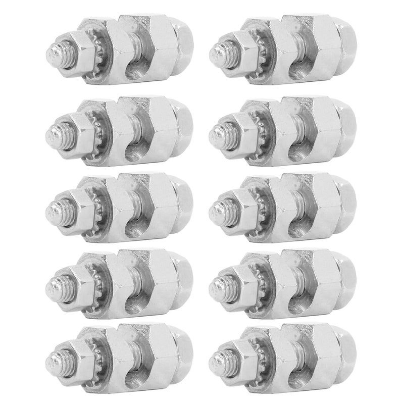 klarako Copper Grounding Clip, 10Pcs Standard Size Metal Protects PV Modules, Protection Cable Clamp Metal Grounding Clip, for Industry - Image 1