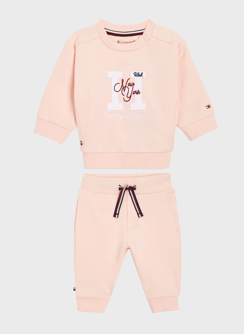 TOMMY HILFIGER Infant Logo Sweatshirt & Sweatpants Set
