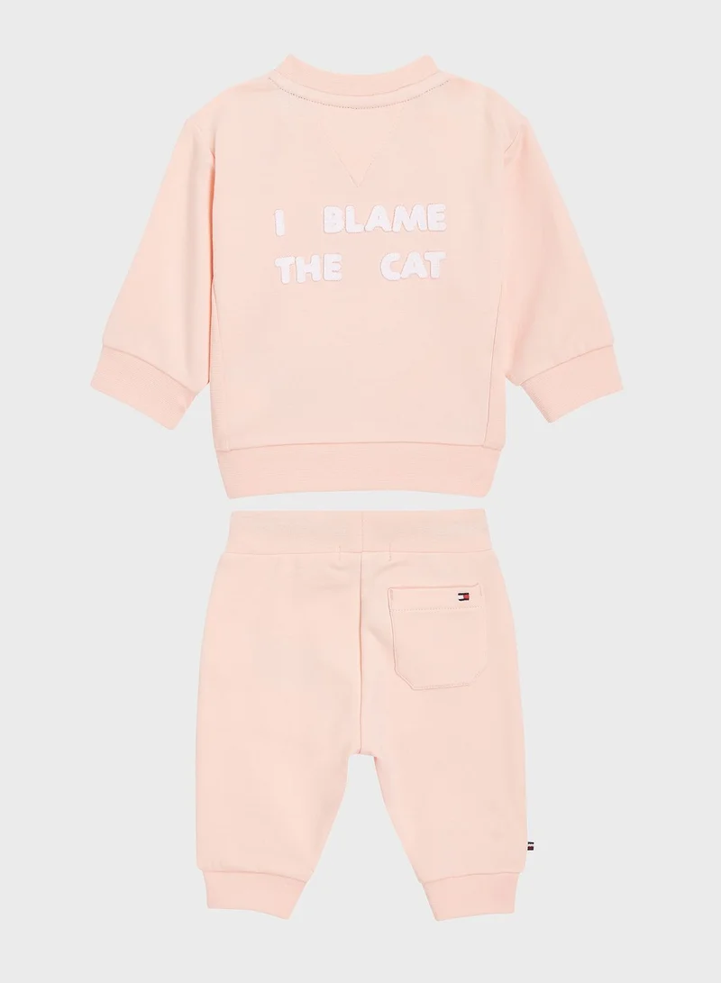 TOMMY HILFIGER Infant Logo Sweatshirt & Sweatpants Set