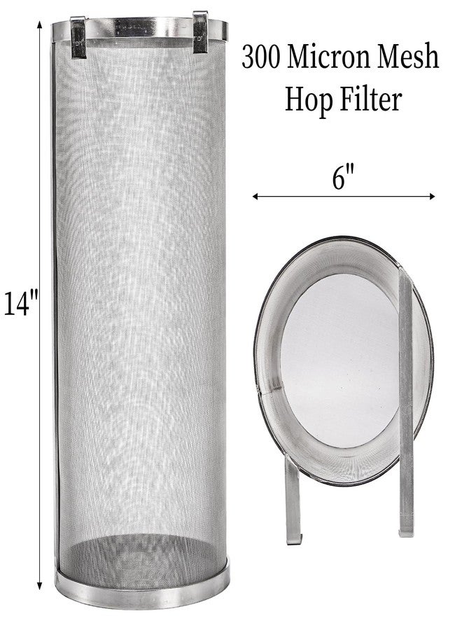 Goaste مصفاة هوب جوست مقاس 6 × 14 بوصة، بشبكة 300 ميكرون، مصنوعة من الفولاذ المقاوم للصدأ 304، مناسبة لغلايات تخمير البيرة والشاي المنزلية - Image 2
