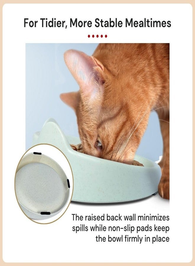 7 Ruby Road Anti Whisker Fatigue Cat Bowl, Set of 2 - Wide Food Bowls, Wet and Dry Shallow Food Dish, Small Cat Dishes for Indoor Cats, Cute Kitten Bowls Whisker Friendly & Relief, Non-Slip Plates - Image 3