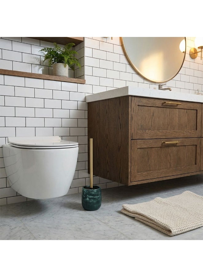 DANUBE HOME فرشاة مرحاض فيلورا من الراتنج مع حامل 10.4 × 36.5 سم باللون الأخضر الداكن - Image 3