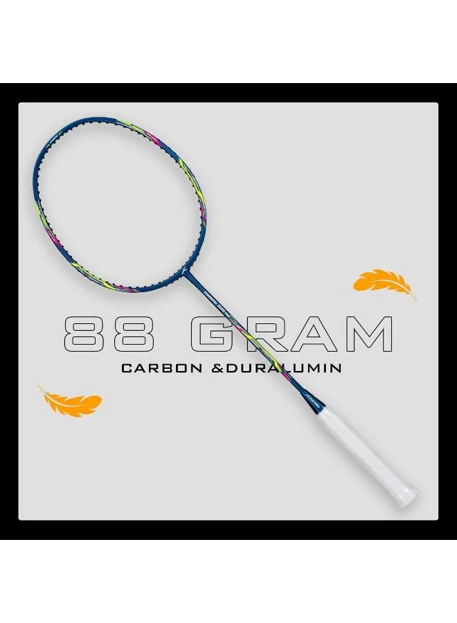 هندرد مضرب تنس الريشة باور تيك  برو جرافيت مشدود مع غطاء كامل