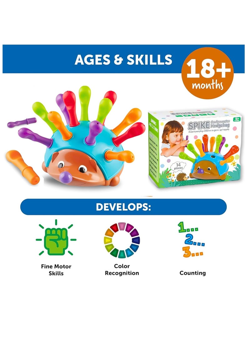 Meetion Spike The Fine Motor Hedgehog - 14 Piece Toddler Learning Toys, Fine Motor Skills and Sensory Development Toy for Kids Ages 18+ Months, Montessori Educational Toy for Early Childhood Developmen - Image 3