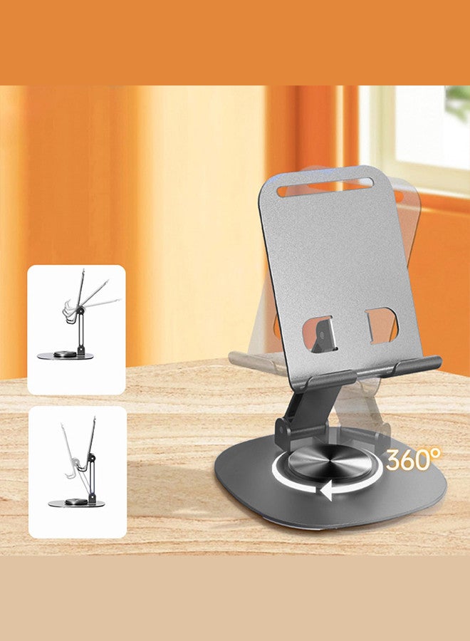 CATANES Dual Folding Phone Stand 360° Rotatable Collapsible Bracket Desk Holder Compatible with All Mobile Phones iPhone Switch - K72 - Steel - Image 3