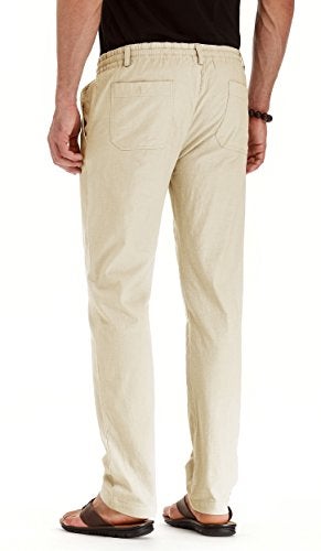 Sailwind Men's Drawstring Linen Pants Casual Summer Beach Loose Trousers - Image 2
