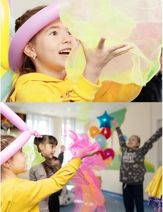 24 قطعة 12 لون من أوشحة الخفة للأطفال لنشاط الرقص والحركة والموسيقى واللعب - Image 3