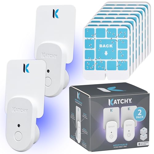 Katchy Plug-in Fly Trap Indoor – Blue Light Bug Catcher for Mosquito, Gnat, Fruit Fly & Small Moth – Chemical-Free & Eco-Friendly – All Indoor Areas: Kitchen, Living Room & Plants (2 Pack) - Image 1