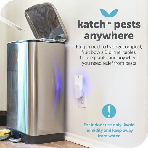 Katchy Plug-in Fly Trap Indoor – Blue Light Bug Catcher for Mosquito, Gnat, Fruit Fly & Small Moth – Chemical-Free & Eco-Friendly – All Indoor Areas: Kitchen, Living Room & Plants (2 Pack) - Image 5
