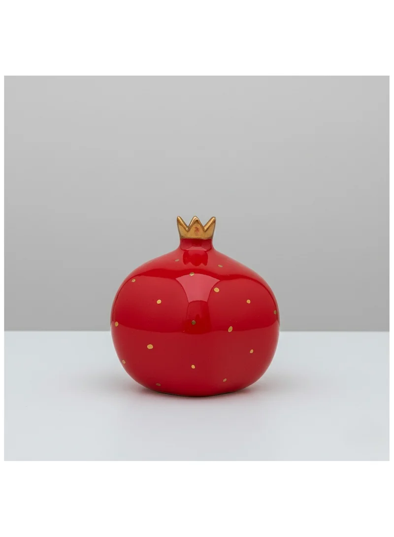 تحفة لوكس مزهرية سيراميك فاخرة من تحفة برمان - أحمر غامق | مطلية يدويًا بتفاصيل ذهبية | ١٣ × ١٢ سم | مزهرية أو قطعة مركزية مزخرفة