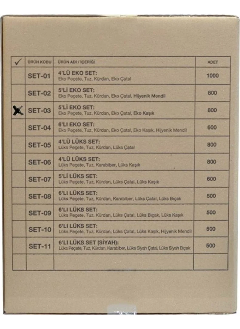 Ambalaj Pazarı Eco Set of 5 (SET-03) - 100 pieces