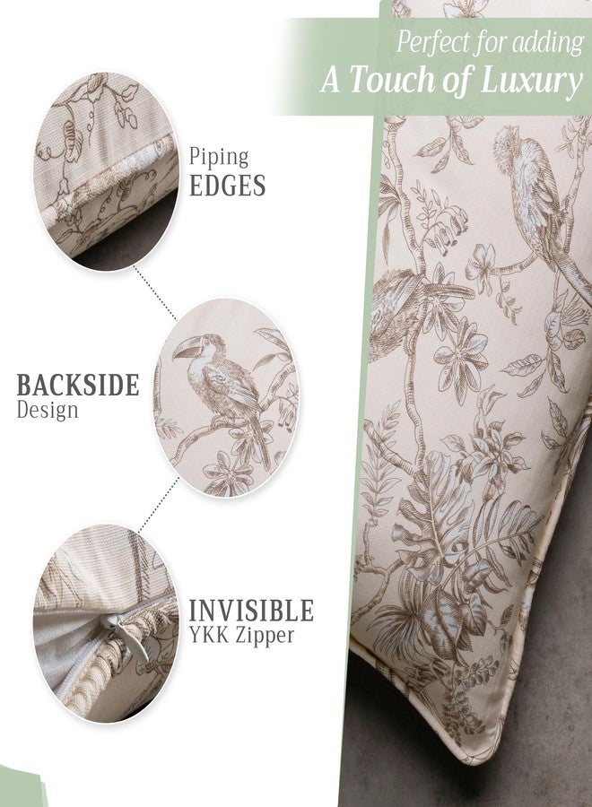 Maison d' Hermine Decorative Pillow Covers 20x20 Inch Square 100% Cotton Throw Pillow Covers with Invisible Zipper for Living Room Couch, Chair, Sofas, Bedroom, Home (Jouy Paradise - Beige) - Image 4