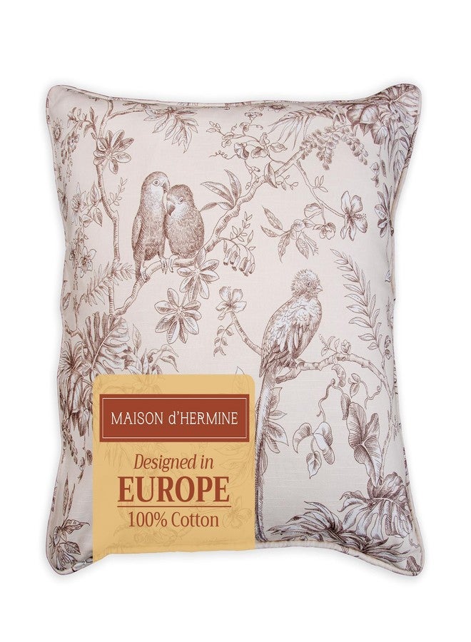 Maison d' Hermine Decorative Pillow Covers 20x20 Inch Square 100% Cotton Throw Pillow Covers with Invisible Zipper for Living Room Couch, Chair, Sofas, Bedroom, Home (Jouy Paradise - Beige) - Image 1