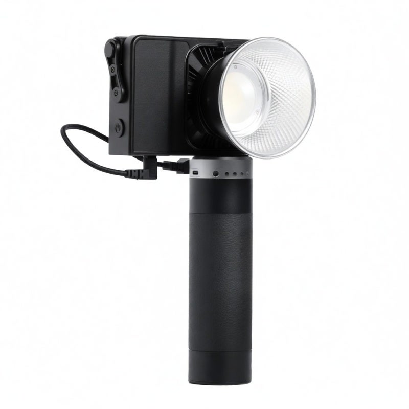 Battery Grip: 6600mAh Rechargeable Black Leather-texture - Easy To Mount Power Grip For CL60 CL100X W60 W100 Series Video Lights, Tripods & Electronic Devices - Image 1