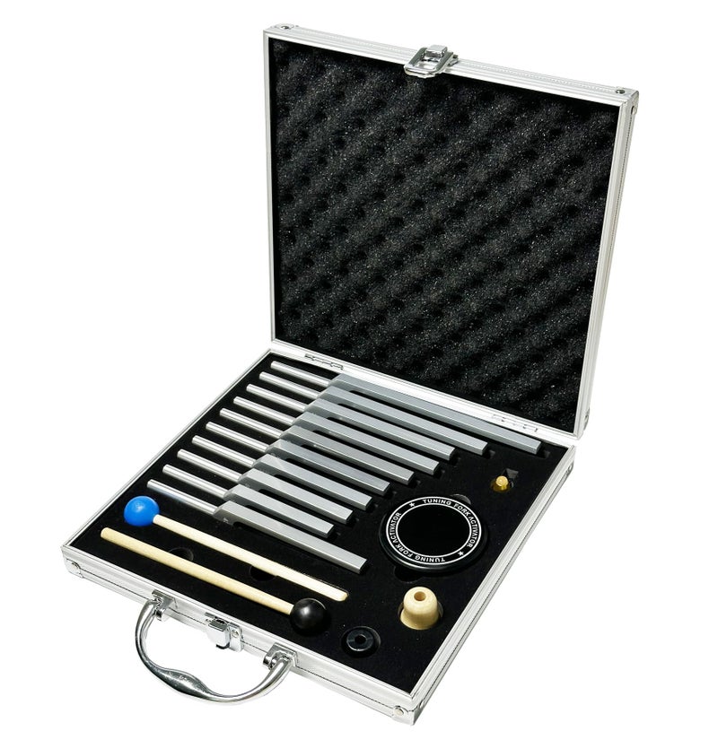 TENFLY Solfeggio Tuning Fork Set - 10 Silver Tuning Forks Perfect for DNA Healing with Exquisite Aluminum Gift Box (174 Hz, 285 Hz, 396 Hz, 417 Hz, 432Hz, 528 Hz, 639 Hz, 741 Hz 852 Hz, 963 Hz) - Image 1