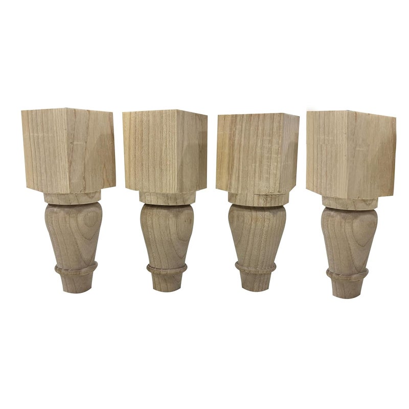 ASHOFY Handmade White ASH Wood Pooja Chowki Leg Small Size with 55 Height Wooden Religious Altar for Pooja Rooms Spiritual Decor White ASH - Image 5