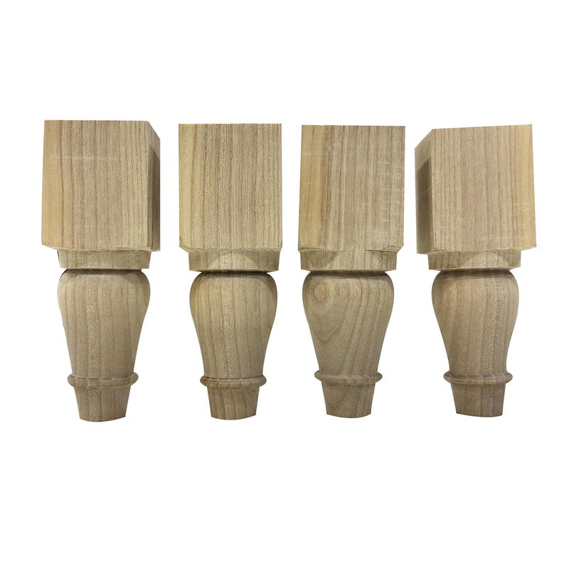 ASHOFY Handmade White ASH Wood Pooja Chowki Leg Small Size with 55 Height Wooden Religious Altar for Pooja Rooms Spiritual Decor White ASH - Image 4