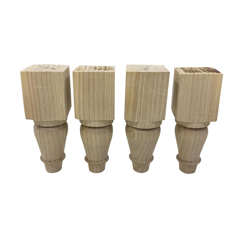 ASHOFY Handmade White ASH Wood Pooja Chowki Leg Small Size with 55 Height Wooden Religious Altar for Pooja Rooms Spiritual Decor White ASH - Image 1