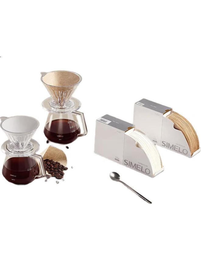 Simelo Coffee Filter Paper V02 For Drip Coffee Maker 50Pcs White - Image 3