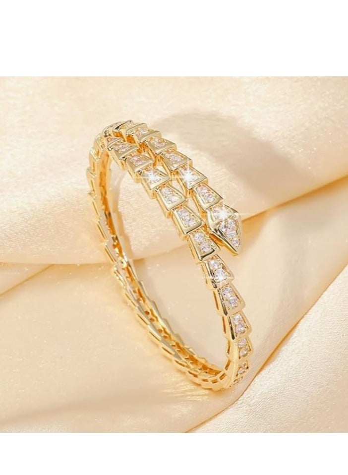Zircon Bracelet Serpentine shaped Bracelet，Snake Bracelet for Women Bracelets for Wom - Image 2