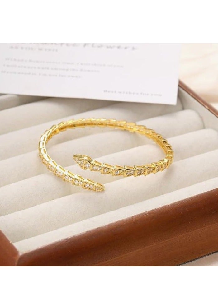 Zircon Bracelet Serpentine shaped Bracelet，Snake Bracelet for Women Bracelets for Wom - Image 3