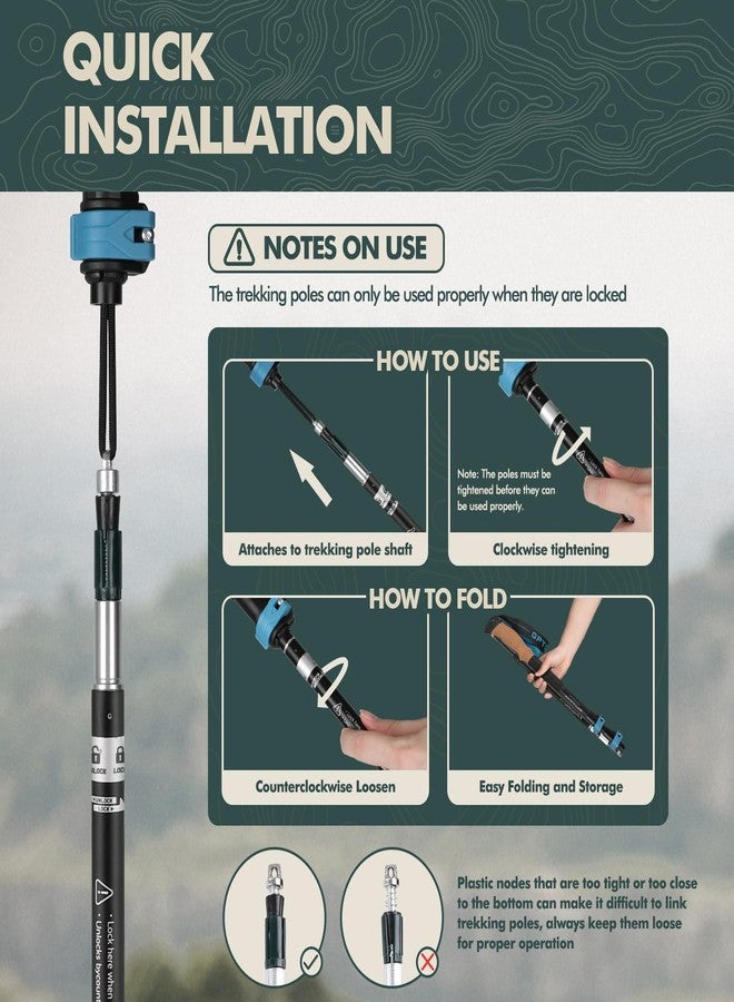 GPTCAMP Walking Sticks,Trekking Poles Collapsible Hiking Poles,Lightweight Folding Travel Walking Sticks for Men Women,2pc Adjustable Hiking Sticks with EVA Foam Grips for Backpacking,Blue - Image 2