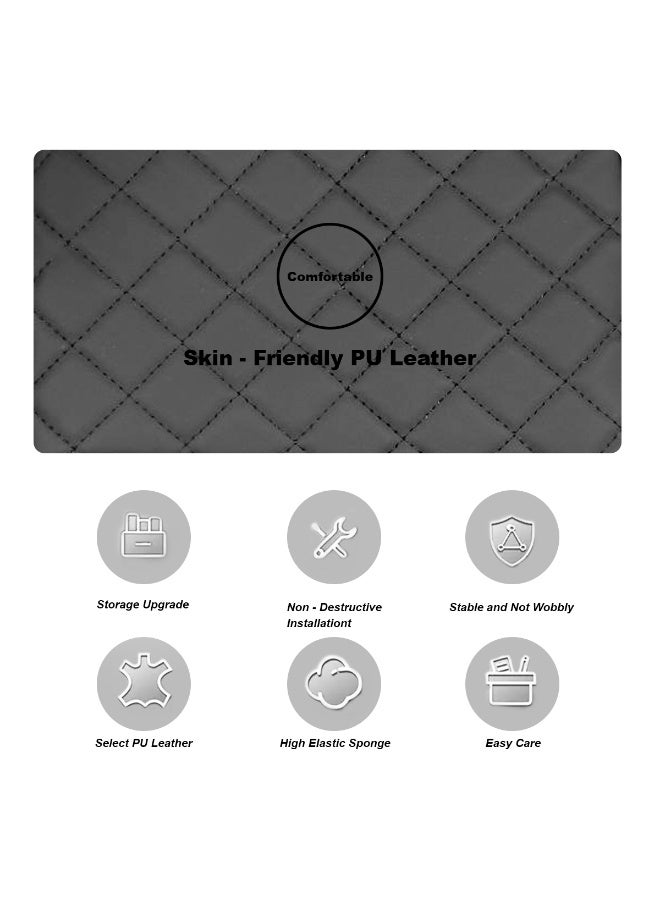 صندوق تخزين مسند الذراع المركزي للسيارة مع حامل أكواب مزدوج، مصنوع من جلد البولي يوريثان وإسفنج الذاكرة، منظم وحدة التحكم، سهل التركيب، مناسب لجميع أنواع السيارات السيدان وسيارات الدفع الرباعي والهاتشباك، يوفر مساحة تخزين إضافية، دعم مريح، ثابت، مضاد للاهتزاز، سهل التنظيف. - Image 4