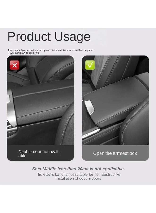 صندوق تخزين مسند الذراع المركزي للسيارة مع حامل أكواب مزدوج، مصنوع من جلد البولي يوريثان وإسفنج الذاكرة، منظم وحدة التحكم، سهل التركيب، مناسب لجميع أنواع السيارات السيدان وسيارات الدفع الرباعي والهاتشباك، يوفر مساحة تخزين إضافية، دعم مريح، ثابت، مضاد للاهتزاز، سهل التنظيف. - Image 5
