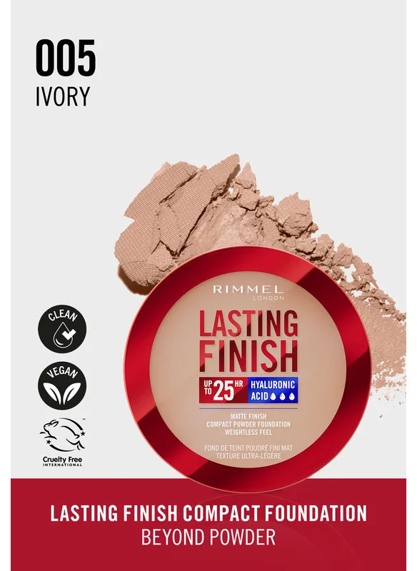 RIMMEL LONDON Lasting Finish Compact Foundation - 005 - Ivory, 7g