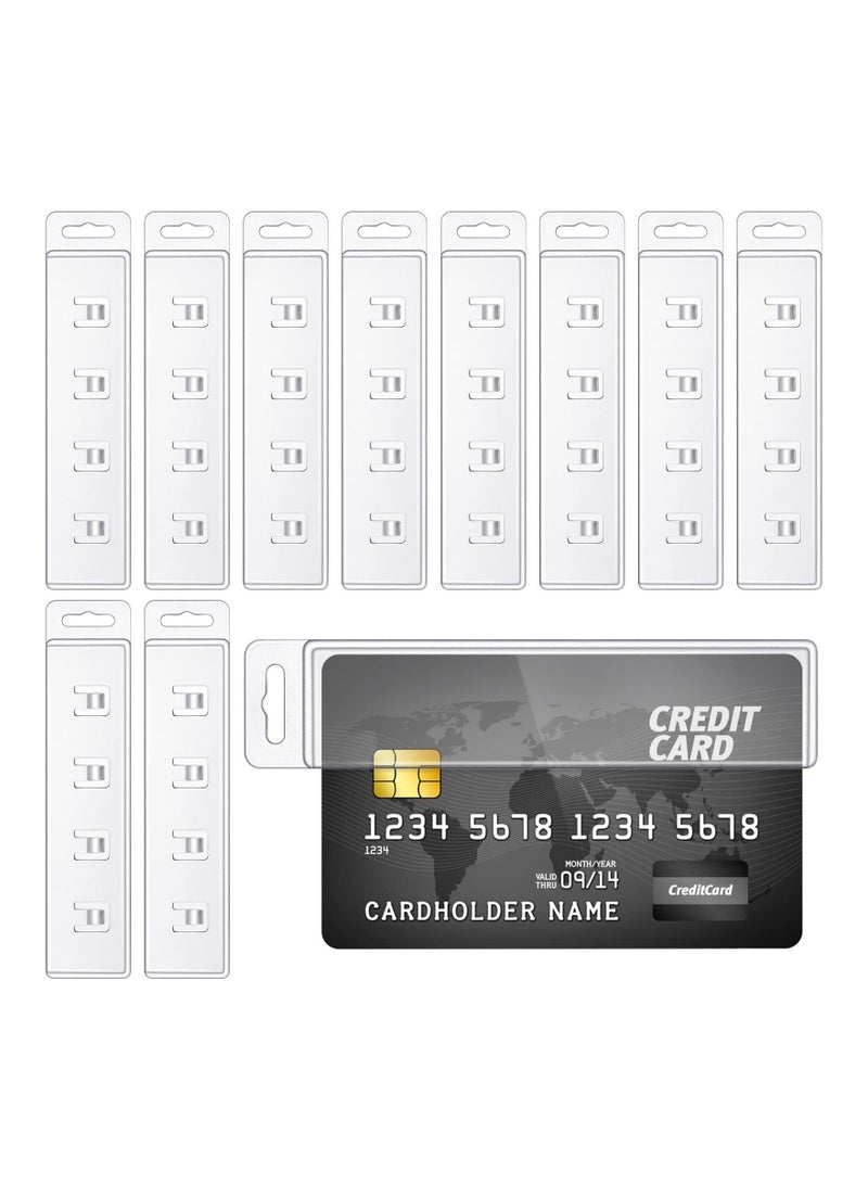 SYOSI Swipe Badge Holder, 20 PCS ID Holder, Vertical Half Card Clear Plastic Swipe Card Holder, Half Side ID Holder, Hard Easy Slide Badge Holder with Clamp Gripper, for Swiping ID Credit Name Cards  - Image 1