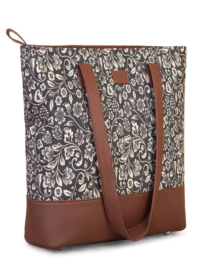 ZOUK حقيبة كتف وحقيبة يد نسائية من زوك مصنوعة يدوياً بنقشة زهور، مناسبة للعمل والجامعة - Image 3