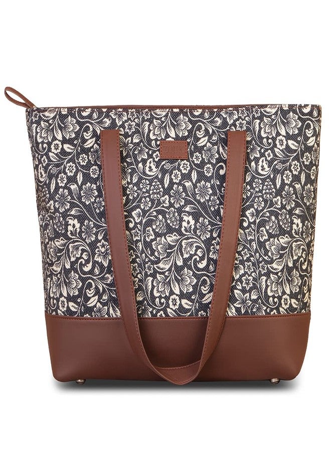 ZOUK حقيبة كتف وحقيبة يد نسائية من زوك مصنوعة يدوياً بنقشة زهور، مناسبة للعمل والجامعة - Image 1