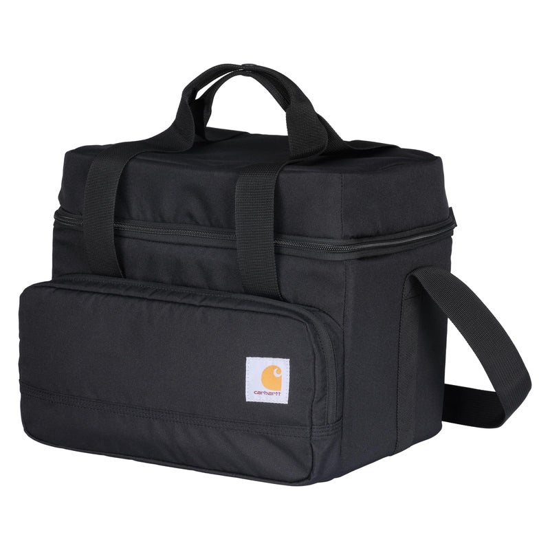 Carhartt Insulated Two Compartment Cooler Durable Water Repellent Material WFront Zippered Pocket for Camping Beach Travel 24 Can Black - Image 2