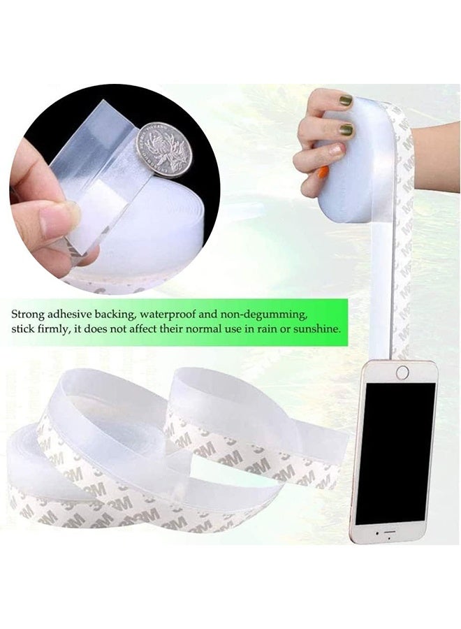 اتش واي ختم الباب قطاع الطقس ، أسفل شريط الباب للاصق ملصق ختم السيليكون للباب وفجوة الباب والنافذة سيليكون مضاد للتصادم 5 م / 16 قدم (35 مم ، شفاف) - Image 4