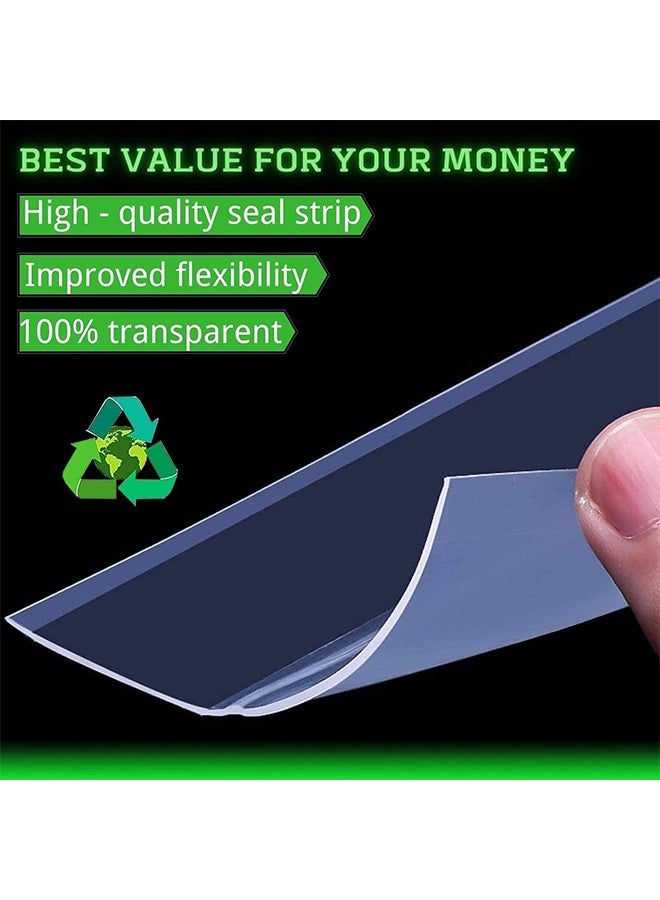 اتش واي ختم الباب قطاع الطقس ، أسفل شريط الباب للاصق ملصق ختم السيليكون للباب وفجوة الباب والنافذة سيليكون مضاد للتصادم 5 م / 16 قدم (35 مم ، شفاف) - Image 3