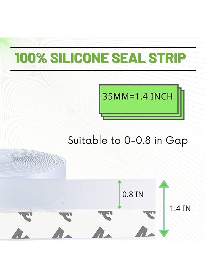 اتش واي ختم الباب قطاع الطقس ، أسفل شريط الباب للاصق ملصق ختم السيليكون للباب وفجوة الباب والنافذة سيليكون مضاد للتصادم 5 م / 16 قدم (35 مم ، شفاف) - Image 2